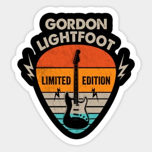 Vintage Gordon Lightfoot Name Guitar Pick Limited Edition Birthday Sticker